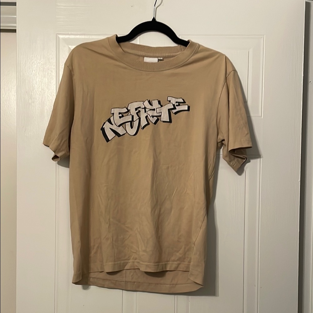 Fear of God Tan Short Sleeve Tee with Graphic Design